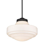 Golden Lighting 0508-L BLK-VMG Matte Black Golden Lighting Ingalls 1-light 16in Pendant In Matte Black And Vintage Milk Glass Image 6