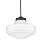 Golden Lighting 0508-L BLK-VMG Matte Black Golden Lighting Ingalls 1-light 16in Pendant In Matte Black And Vintage Milk Glass Image 5