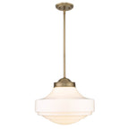 Golden Lighting Ingalls Golden Lighting Ingalls 1-light 16in Pendant In Matte Black And Vintage Milk Glass