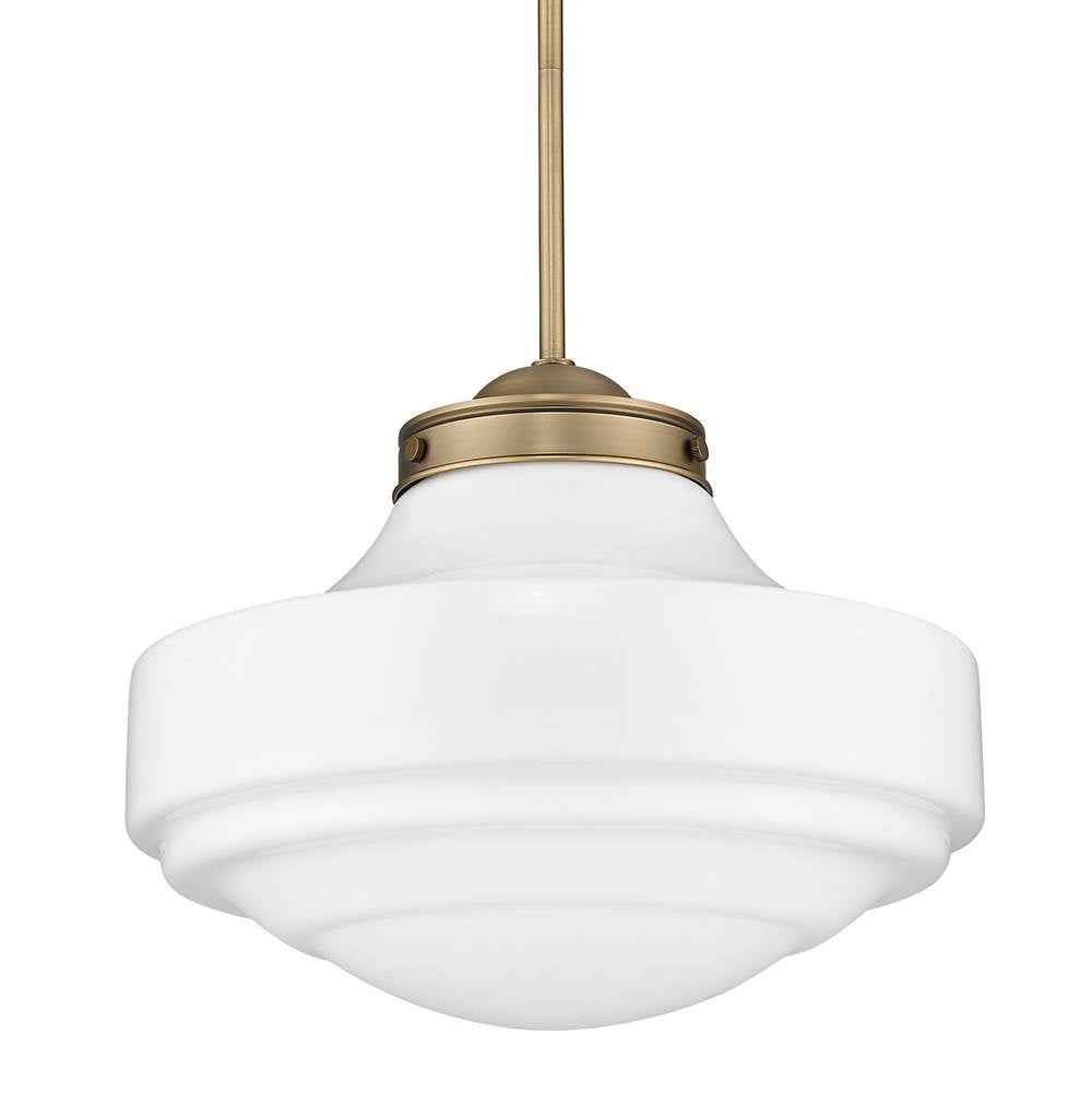 Golden Lighting 0508-L MBS-VMG Modern Brass Golden Lighting Ingalls 1-light 16in Pendant In Modern Brass And Vintage Milk Glass Image 6