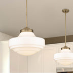 Golden Lighting 0508-L MBS-VMG Modern Brass Golden Lighting Ingalls 1-light 16in Pendant In Modern Brass And Vintage Milk Glass Image 3