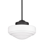 Golden Lighting 0508-M BLK-VMG Matte Black Golden Lighting Ingalls 1-light 12in Pendant In Matte Black And Vintage Milk Glass Image 5