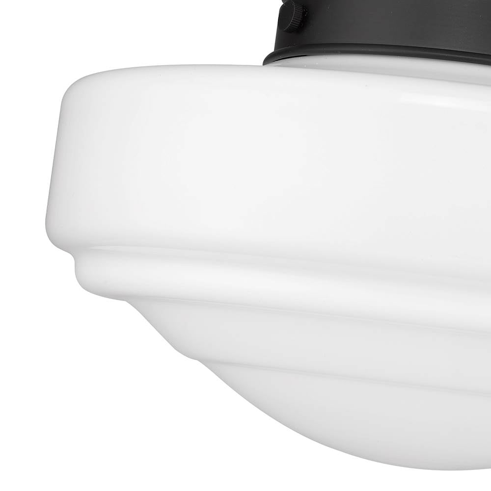 Golden Lighting 0508-M BLK-VMG Matte Black Golden Lighting Ingalls 1-light 12in Pendant In Matte Black And Vintage Milk Glass Image 4