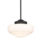 Golden Lighting 0508-M BLK-VMG Matte Black Golden Lighting Ingalls 1-light 12in Pendant In Matte Black And Vintage Milk Glass Image 1