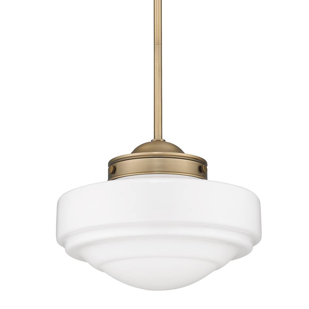 Golden Lighting 0508-M MBS-VMG Modern Brass Golden Lighting Ingalls 1-light 12in Pendant In Modern Brass And Vintage Milk Glass Image 4