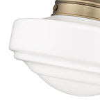 Golden Lighting 0508-M MBS-VMG Modern Brass Golden Lighting Ingalls 1-light 12in Pendant In Modern Brass And Vintage Milk Glass Image 3