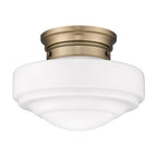 Golden Lighting 0508-SF MBS-VMG Modern Brass Golden Lighting Ingalls 1-light 12in Semi-flush Mount In Modern Brass And Vintage Milk Glass Image 5