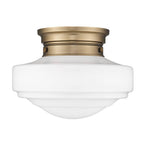 Golden Lighting 0508-SF MBS-VMG Modern Brass Golden Lighting Ingalls 1-light 12in Semi-flush Mount In Modern Brass And Vintage Milk Glass Image 4