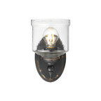Golden Lighting 0806-1W ABI-HWG Antique Black Iron Golden Lighting Keating 1-light Wall Sconce In Antique Black Iron Image 1