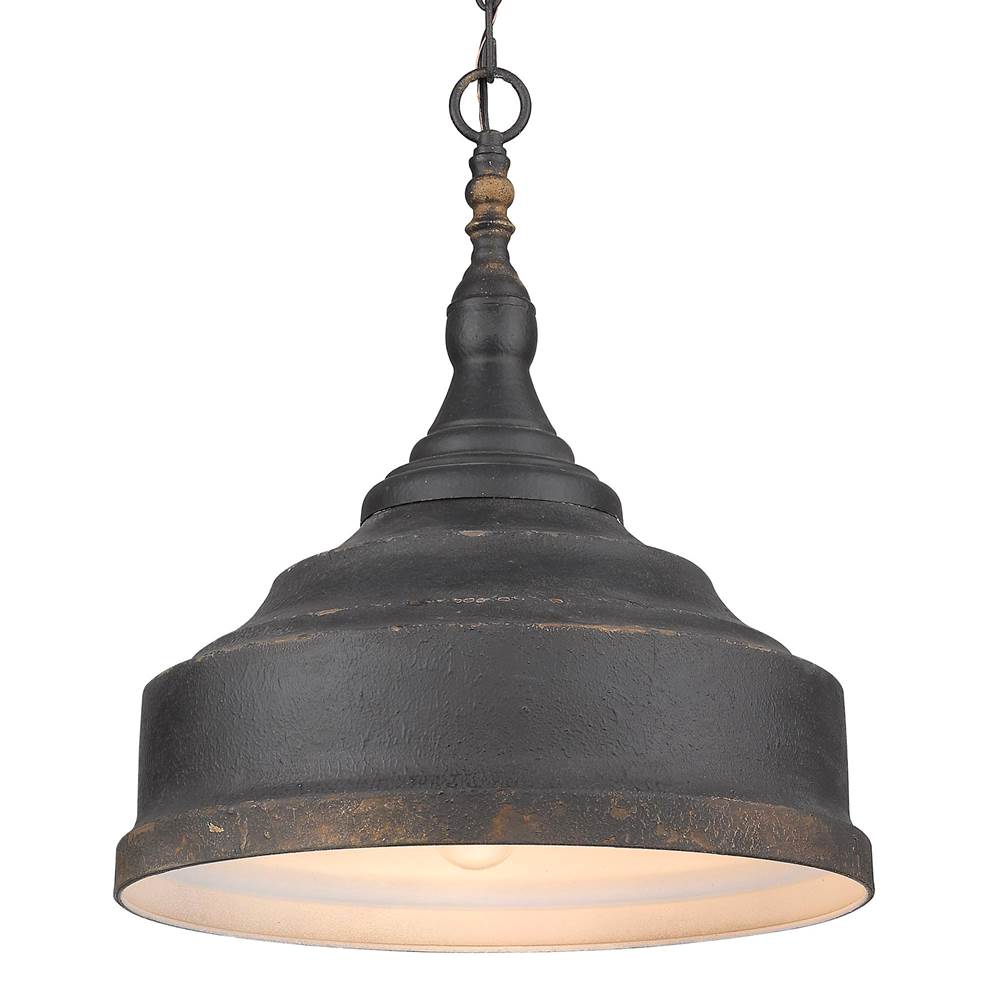 Golden Lighting 0806-3P ABI Antique Black Iron Golden Lighting Keating 3-light Pendant In Antique Black Iron Image 1