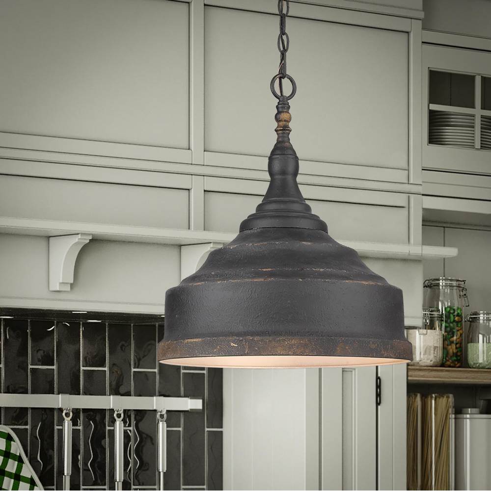 Golden Lighting 0806-3P ABI Antique Black Iron Golden Lighting Keating 3-light Pendant In Antique Black Iron Image 2