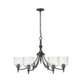 Golden Lighting 0806-6 ABI-HWG Antique Black Iron Golden Lighting Keating 6-light Chandelier In Antique Black Iron Image 1