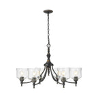 Golden Lighting 0806-6 ABI-HWG Antique Black Iron Golden Lighting Keating 6-light Chandelier In Antique Black Iron Image 1