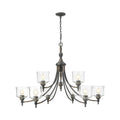 Golden Lighting 0806-9 ABI-HWG Antique Black Iron Golden Lighting Keating 9-light Chandelier In Antique Black Iron Image 1