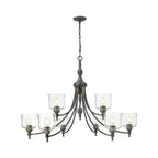 Golden Lighting 0806-9 ABI-HWG Antique Black Iron Golden Lighting Keating 9-light Chandelier In Antique Black Iron Image 1