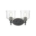Golden Lighting 0806-BA2 ABI-HWG Antique Black Iron Golden Lighting Keating 2-light Vanity In Antique Black Iron Image 1
