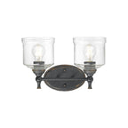 Golden Lighting 0806-BA2 ABI-HWG Antique Black Iron Golden Lighting Keating 2-light Vanity In Antique Black Iron Image 1