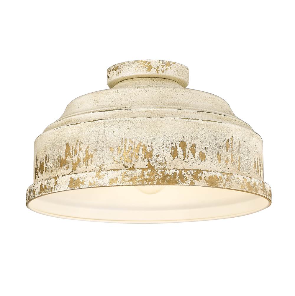 Golden Lighting 0806-FM AI Antique Ivory Golden Lighting Keating 3-light Flush Mount In Antique Ivory Image 4