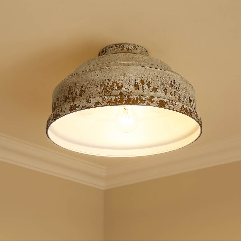 Golden Lighting 0806-FM AI Antique Ivory Golden Lighting Keating 3-light Flush Mount In Antique Ivory Image 2