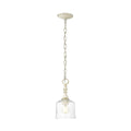 Golden Lighting 0806-M1L ABI-HWG Antique Black Iron Golden Lighting Keating 1-light Pendant In Antique Black Iron And Hammered Water Glass Image 1