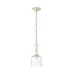 Golden Lighting 0806-M1L ABI-HWG Antique Black Iron Golden Lighting Keating 1-light Pendant In Antique Black Iron And Hammered Water Glass Image 1