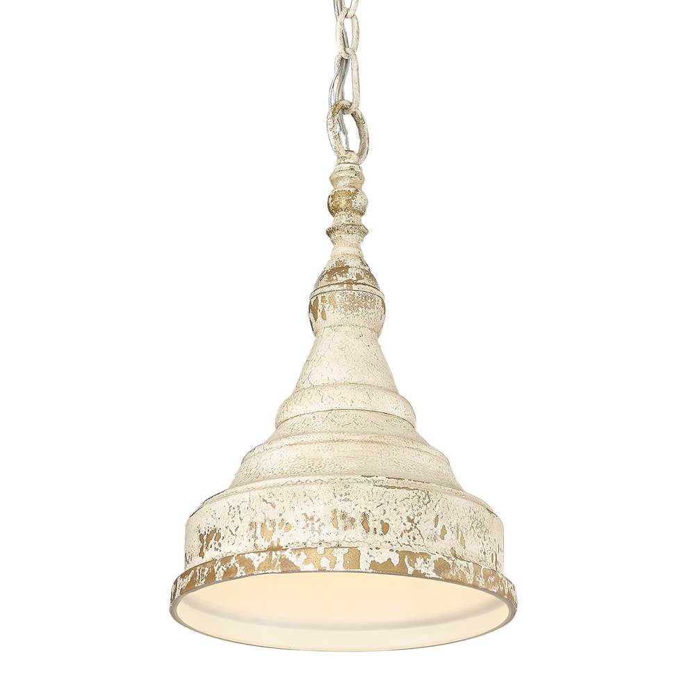 Golden Lighting 0806-S AI Antique Ivory Golden Lighting Keating 1-light Pendant In Antique Ivory And Antique Ivory Shade Image 6