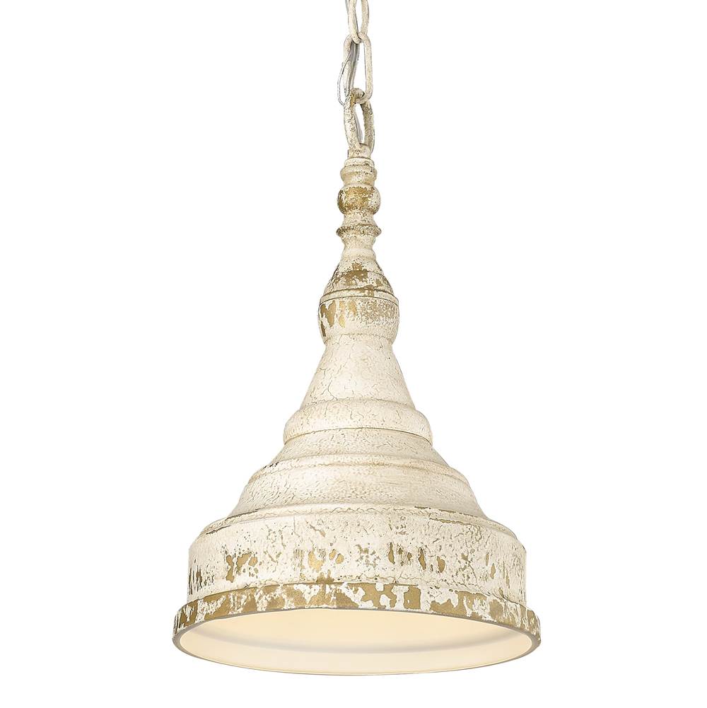 Golden Lighting 0806-S AI Antique Ivory Golden Lighting Keating 1-light Pendant In Antique Ivory And Antique Ivory Shade Image 5