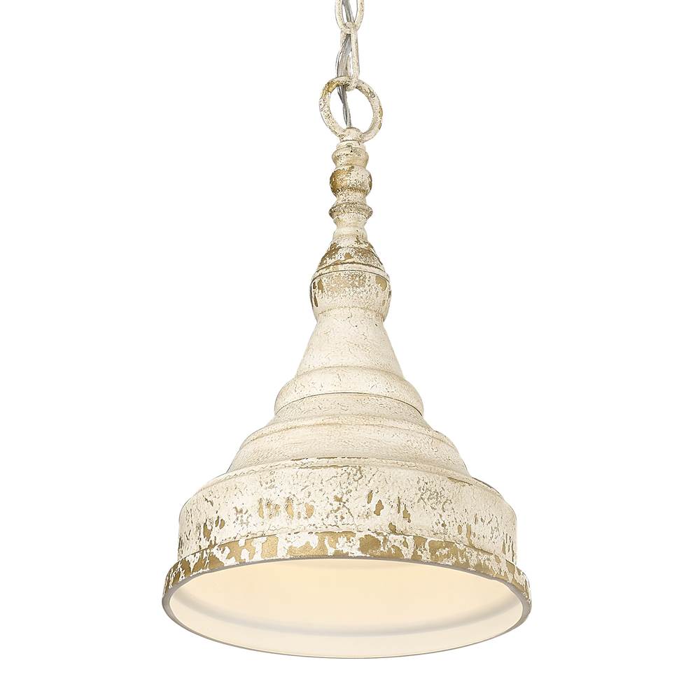Golden Lighting 0806-S AI Antique Ivory Golden Lighting Keating 1-light Pendant In Antique Ivory And Antique Ivory Shade Image 4