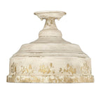 Golden Lighting Keating Golden Lighting Keating 3-light Semi-flush Mount In Antique Black Iron