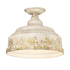 Golden Lighting 0806-SF AI Antique Ivory Golden Lighting Keating 3-light Semi-flush Mount In Antique Ivory Image 4