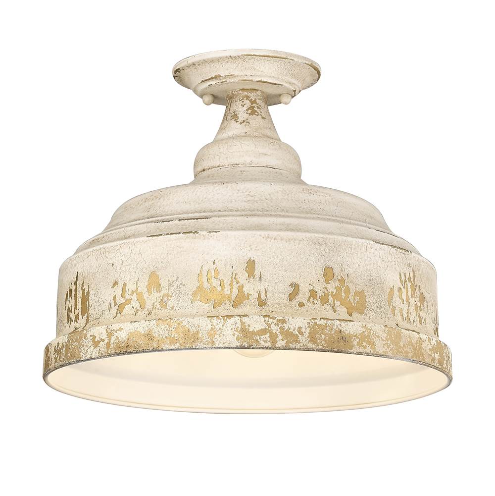 Golden Lighting 0806-SF AI Antique Ivory Golden Lighting Keating 3-light Semi-flush Mount In Antique Ivory Image 4