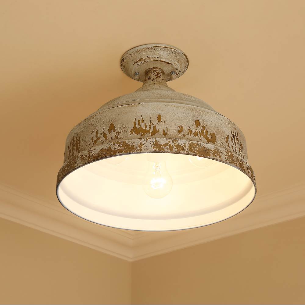 Golden Lighting 0806-SF AI Antique Ivory Golden Lighting Keating 3-light Semi-flush Mount In Antique Ivory Image 2