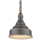 Golden Lighting 0806-S ABI Antique Black Iron Golden Lighting Keating 1-light Pendant In Antique Black Iron And Antique Black Iron Shade Image 1