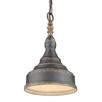Golden Lighting 0806-S ABI Antique Black Iron Golden Lighting Keating 1-light Pendant In Antique Black Iron And Antique Black Iron Shade Image 4