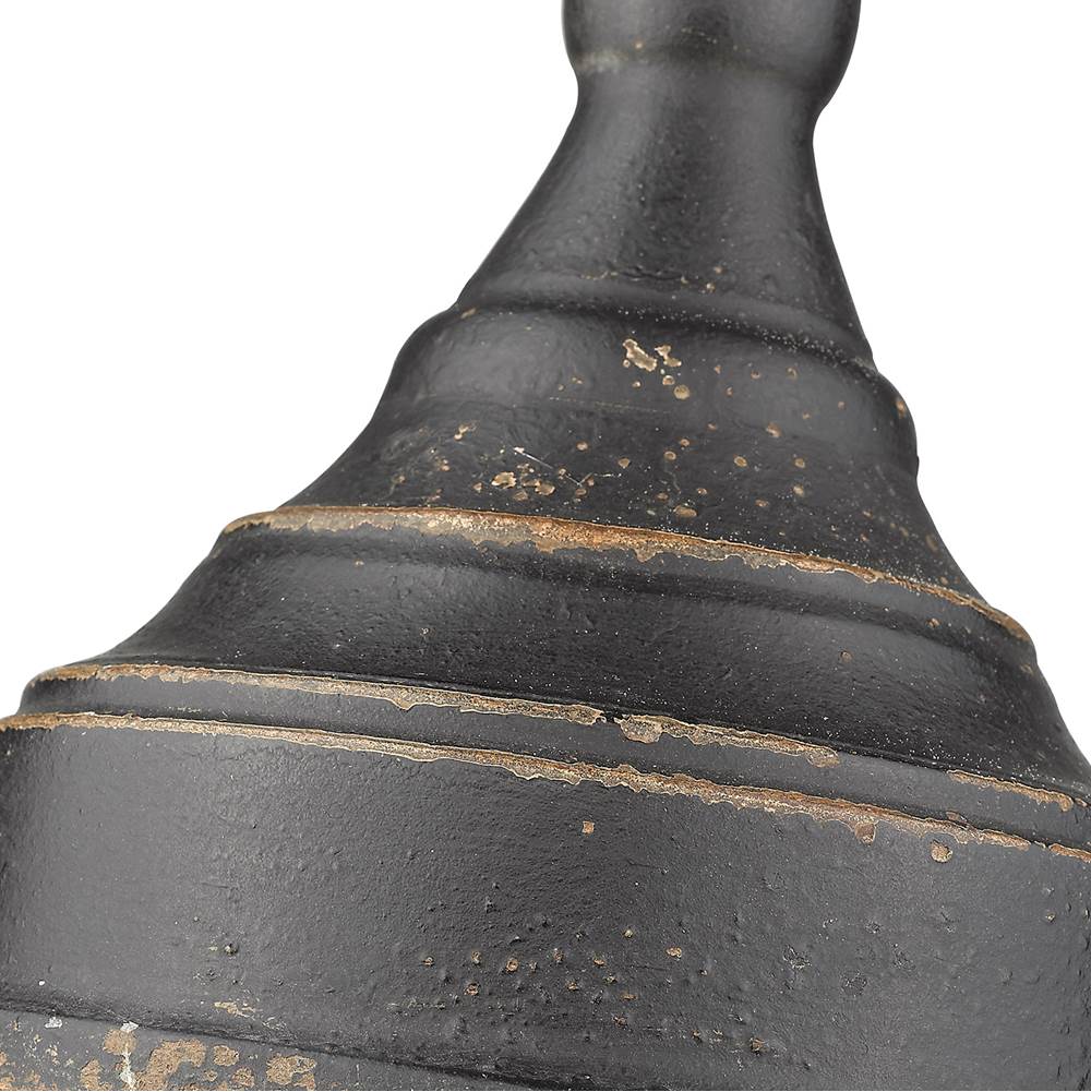 Golden Lighting 0806-S ABI Antique Black Iron Golden Lighting Keating 1-light Pendant In Antique Black Iron And Antique Black Iron Shade Image 3