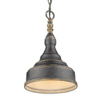 Golden Lighting 0806-S ABI Antique Black Iron Golden Lighting Keating 1-light Pendant In Antique Black Iron And Antique Black Iron Shade Image 2