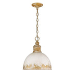 Golden Lighting Alison Golden Lighting Alison 1-light Pendant In Vintage Gold And Antique Ivory Shade