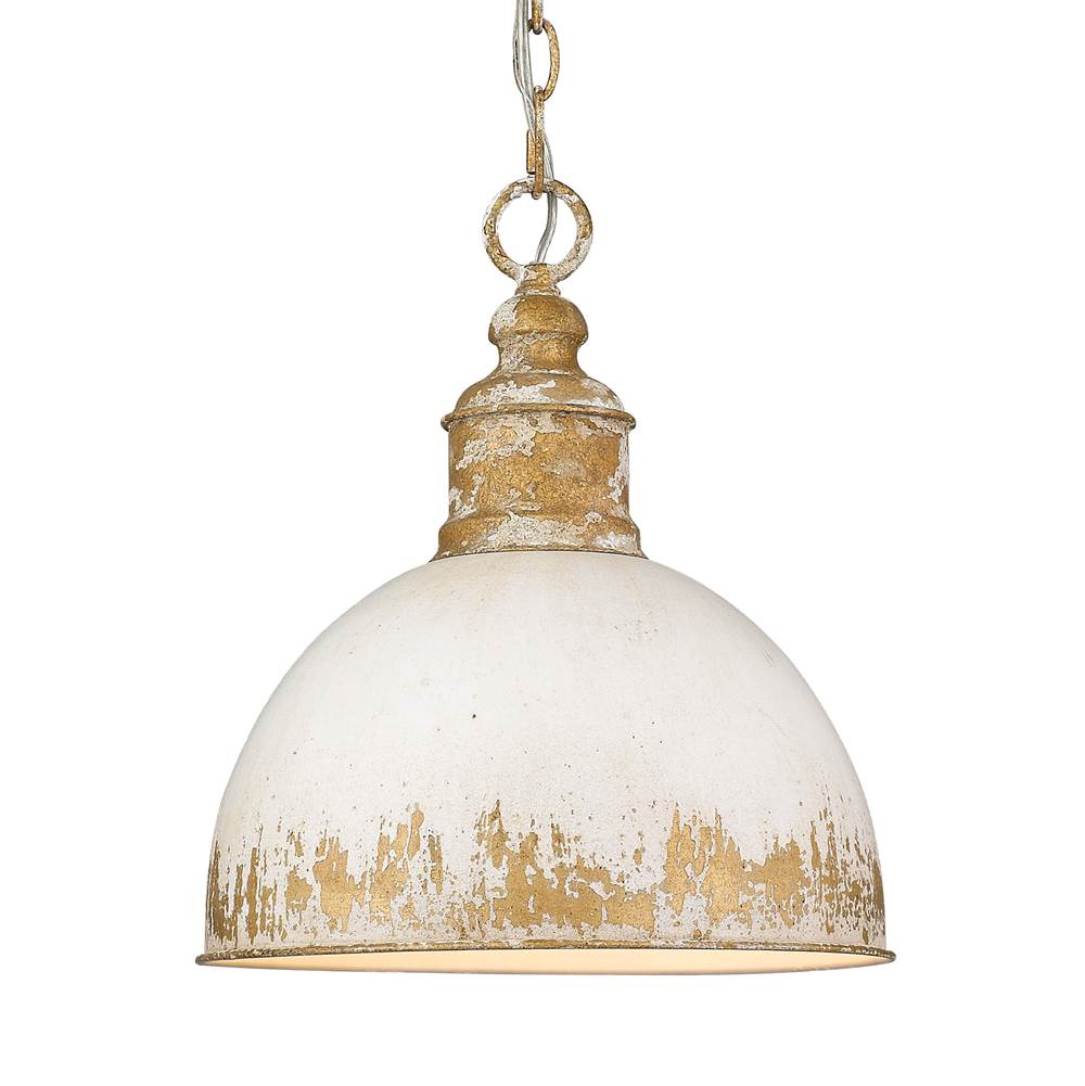 Golden Lighting 0809-M VG-AI Vintage Gold Golden Lighting Alison 1-light Pendant In Vintage Gold And Antique Ivory Shade Image 4