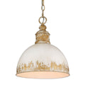 Golden Lighting 0809-M VG-AI Vintage Gold Golden Lighting Alison 1-light Pendant In Vintage Gold And Antique Ivory Shade Image 1