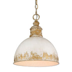 Golden Lighting 0809-M VG-AI Vintage Gold Golden Lighting Alison 1-light Pendant In Vintage Gold And Antique Ivory Shade Image 1