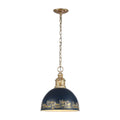 Golden Lighting 0809-M VG-ANVY Vintage Gold Golden Lighting Alison 1-light Pendant In Vintage Gold And Antique Matte Navy Shade Image 1
