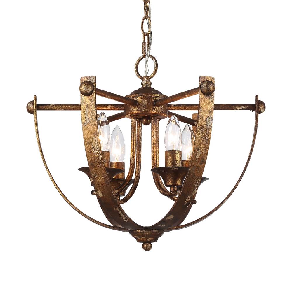Golden Lighting 0815-4P HG Heirloom Gold Wry Lighting Victoria 4-light Pendant In Heirloom Gold Image 1
