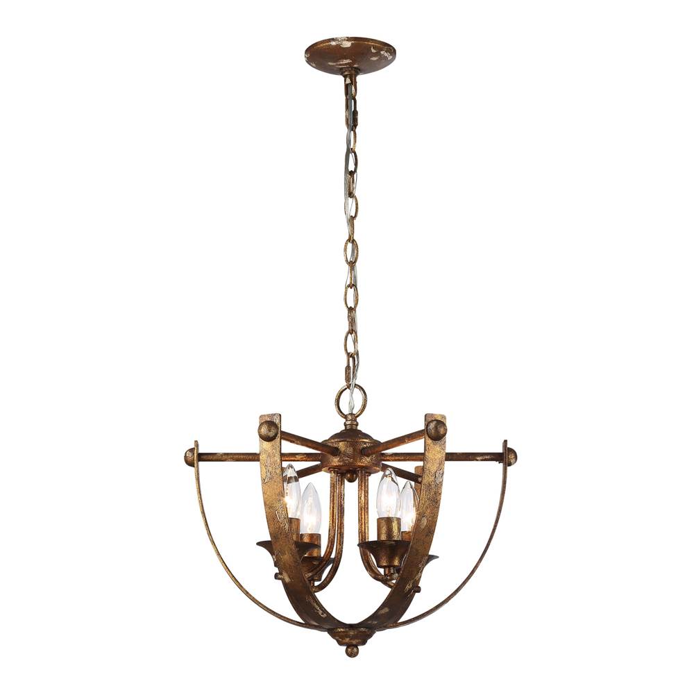 Golden Lighting Victoria Wry Lighting Victoria 4-light Pendant In Heirloom Gold