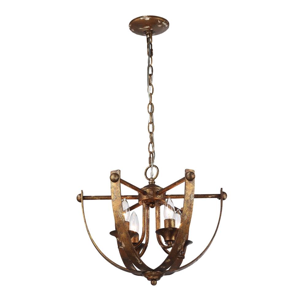 Golden Lighting 0815-4P HG Heirloom Gold Wry Lighting Victoria 4-light Pendant In Heirloom Gold Image 3