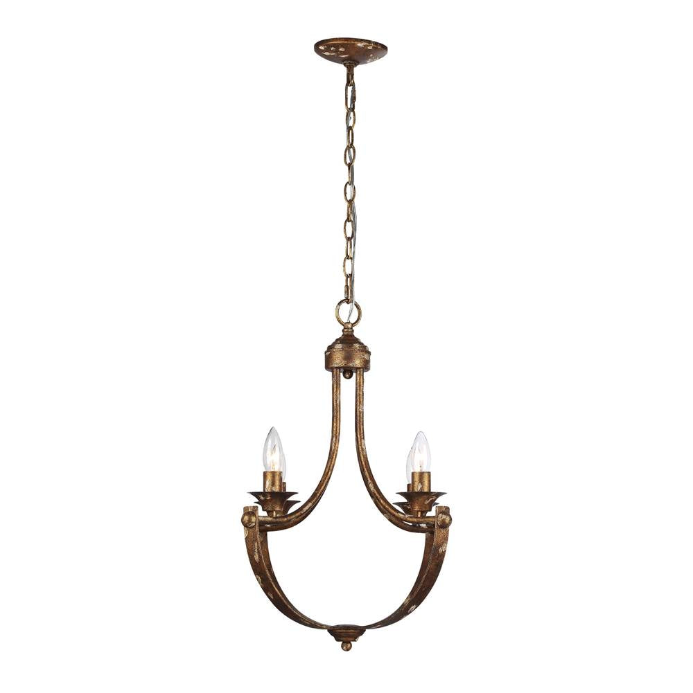 Golden Lighting 0815-4 HG Heirloom Gold Wry Lighting Victoria 4-light Chandelier In Heirloom Gold Image 3