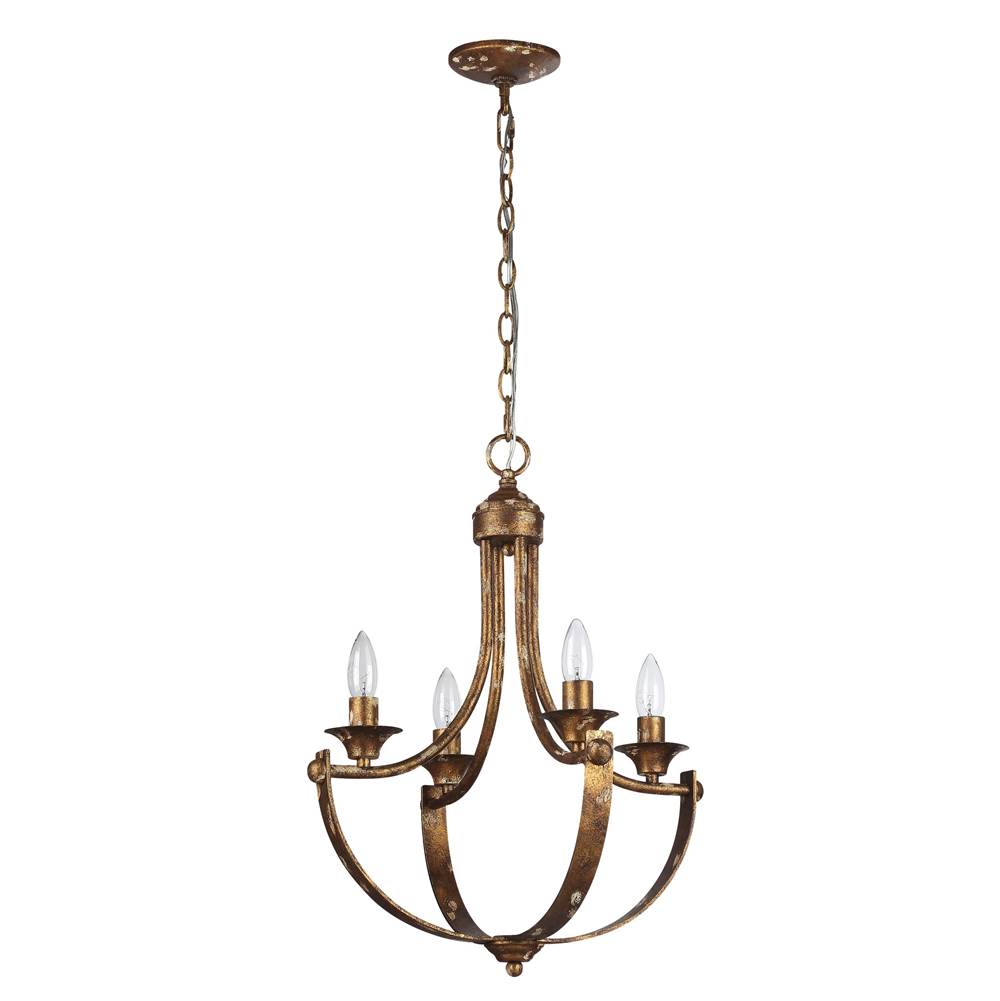 Golden Lighting Victoria Wry Lighting Victoria 4-light Chandelier In Heirloom Gold