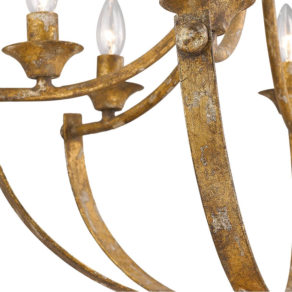 Golden Lighting 0815-6 HG Heirloom Gold Wry Lighting Victoria 6-light Chandelier In Heirloom Gold Image 2