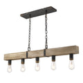 Golden Lighting 0818-LP ABI Antique Black Iron Golden Lighting Garrett 5-light Island Light In Antique Black Iron Image 1
