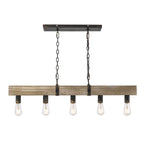 Golden Lighting Garrett Golden Lighting Garrett 5-light Island Light In Antique Black Iron