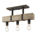 Golden Lighting 0818-SF ABI Antique Black Iron Golden Lighting Garrett 3-light Semi-flush Mount In Antique Black Iron Image 1